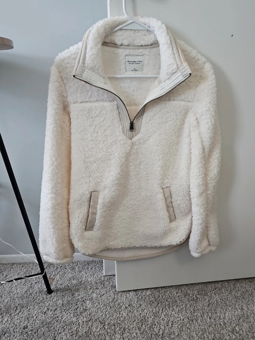 Cozy Cream Sherpa Quarter-Zip Pullover